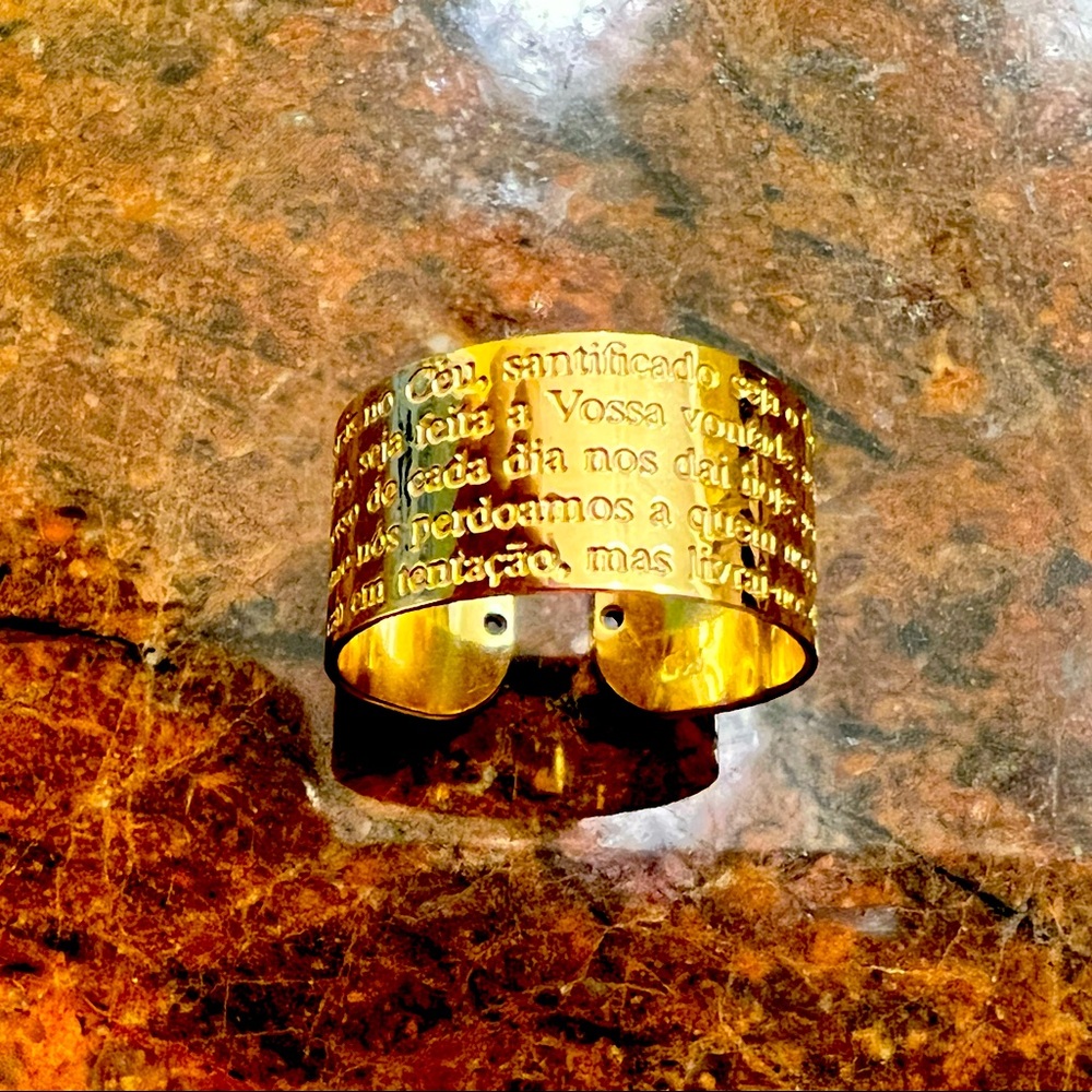 Lord Prayer in Portugués Beautiful Ring Gold Plated